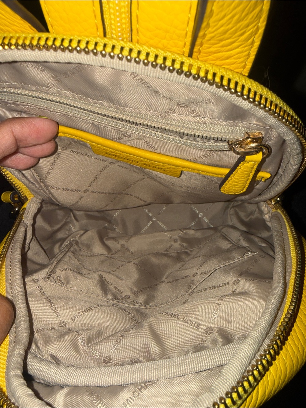 Michael Kors Yellow Studded Mini Backpack - Picture 3 of 6